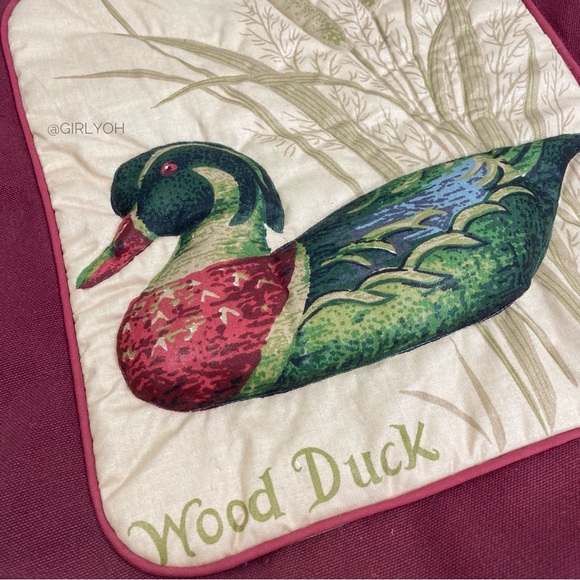 Vintage Puffer Duck Bamboo Handles Tote Purse - Picture 6 of 10